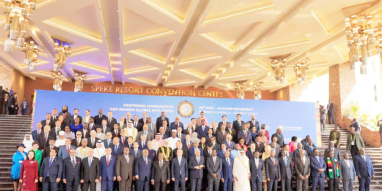 a group photograph of participants at the opening of the two day 19th summit of heads of state government of the non aligned movement in kampala uganda yesterday 750x375 1