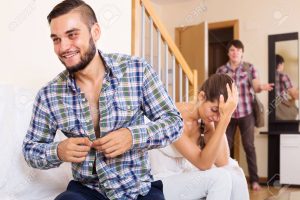49223123 husband watching how partner is cheating on at home