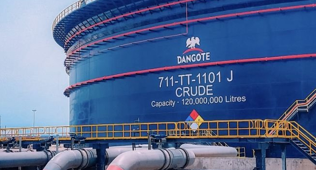 dangote refinery crude oil shipment