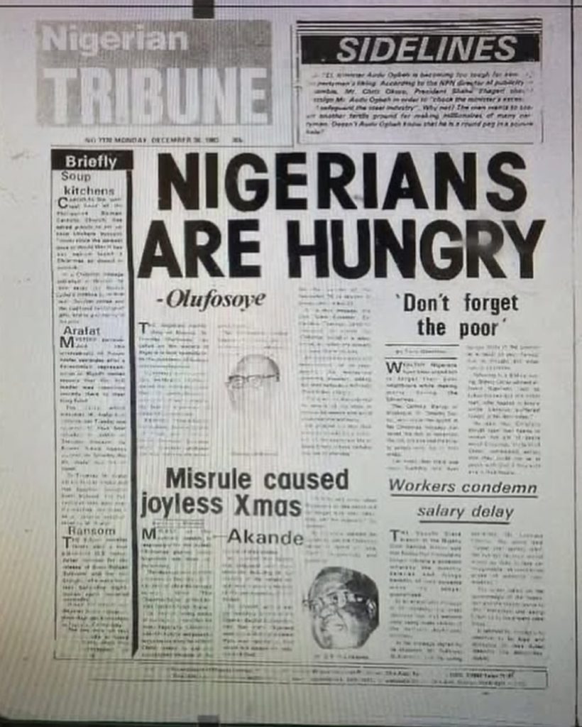 When will Nigeria free from hunger? 