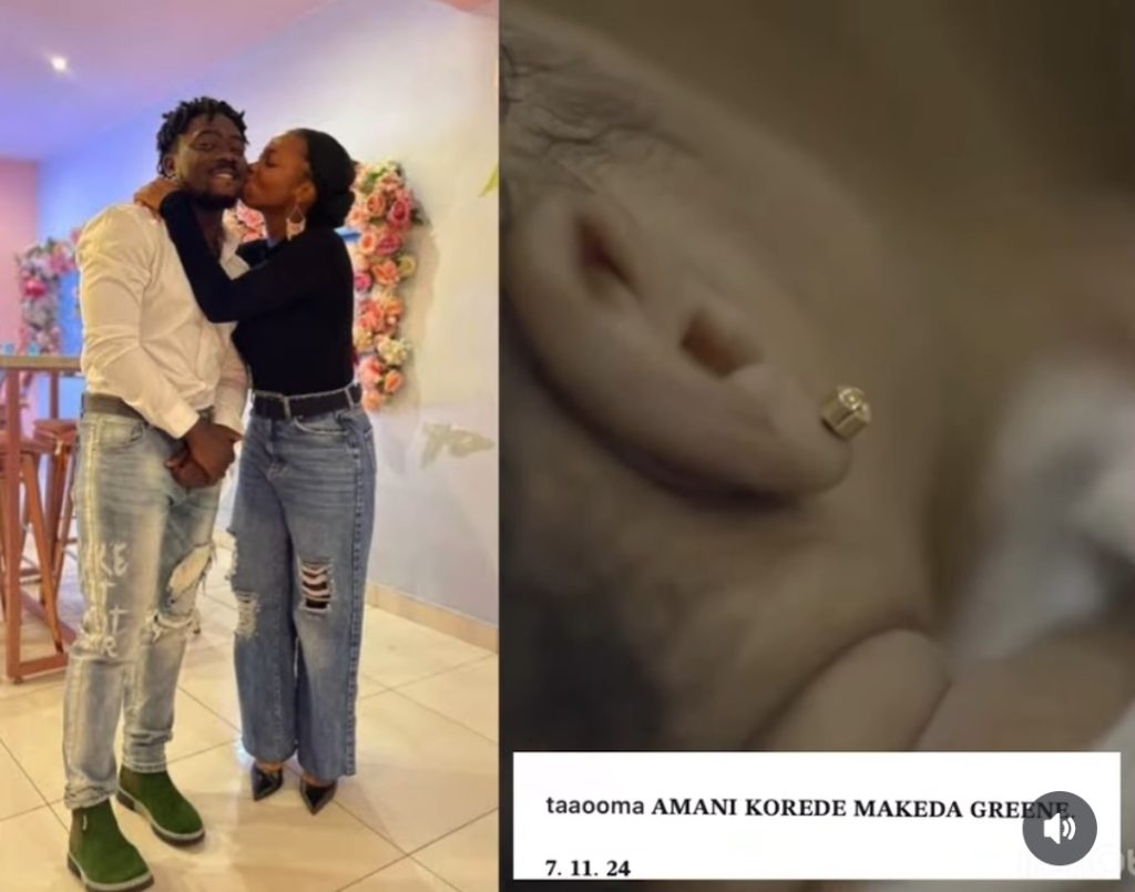 Taaooma and her husband welcome their first child