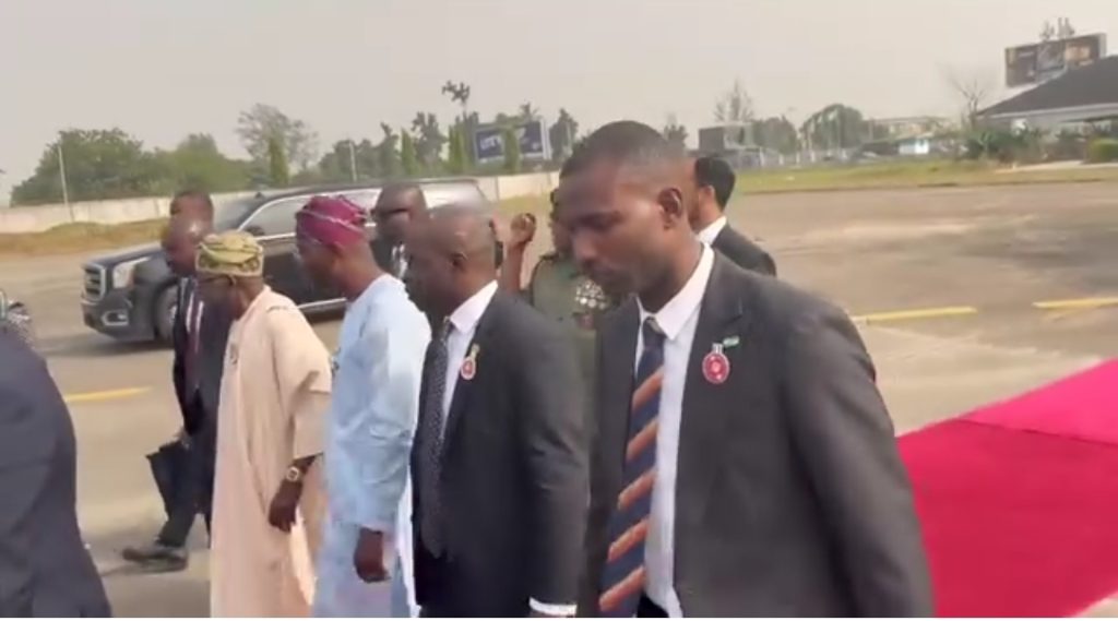 President Tinubu Arrives Lagos