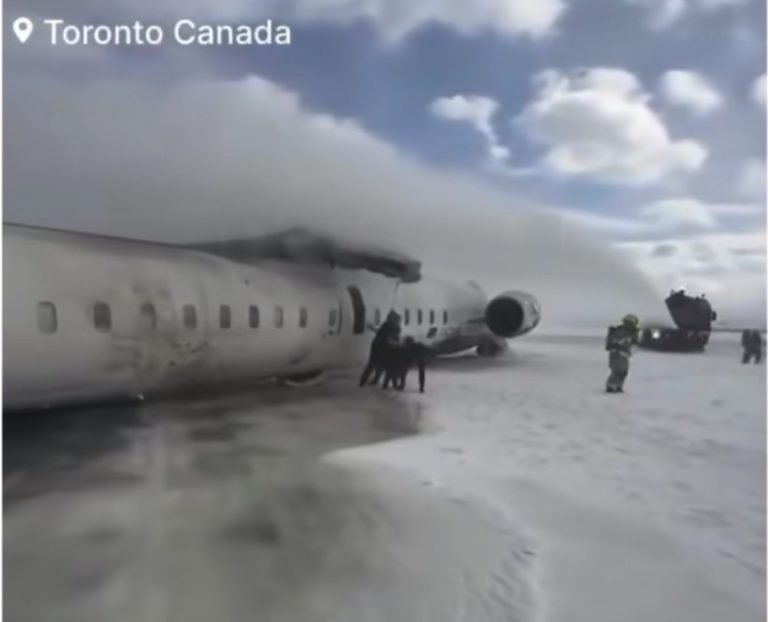 Delta plane crashes, overturns in Toronto — Akelicious